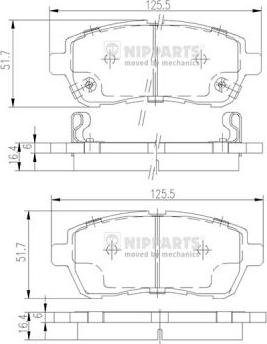 Nipparts N3606022 - Kit de plaquettes de frein, frein à disque cwaw.fr