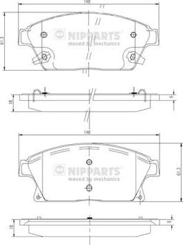 Nipparts N3600915 - Kit de plaquettes de frein, frein à disque cwaw.fr