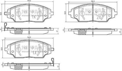 Nipparts N3600918 - Kit de plaquettes de frein, frein à disque cwaw.fr