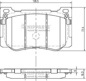 Nipparts N3600549 - Kit de plaquettes de frein, frein à disque cwaw.fr