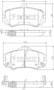 Nipparts N3600544 - Kit de plaquettes de frein, frein à disque cwaw.fr