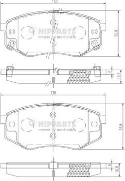 Nipparts N3600545 - Kit de plaquettes de frein, frein à disque cwaw.fr