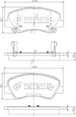 Nipparts N3600546 - Kit de plaquettes de frein, frein à disque cwaw.fr