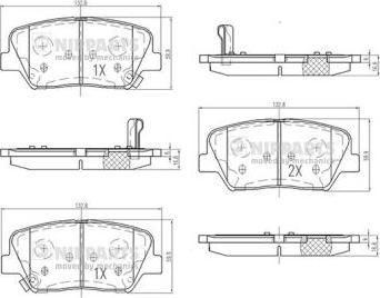 Nipparts N3600554 - Kit de plaquettes de frein, frein à disque cwaw.fr