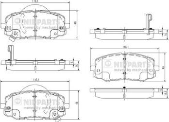 Nipparts N3600552 - Kit de plaquettes de frein, frein à disque cwaw.fr