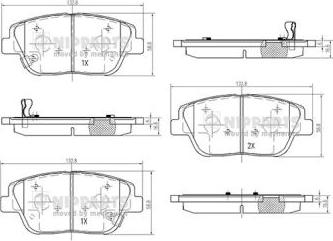 Nipparts N3600334 - Kit de plaquettes de frein, frein à disque cwaw.fr