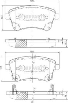 Nipparts N3600331 - Kit de plaquettes de frein, frein à disque cwaw.fr