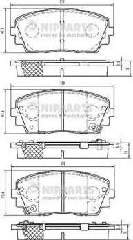 Nipparts N3600332 - Kit de plaquettes de frein, frein à disque cwaw.fr