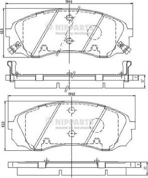 Nipparts N3600329 - Kit de plaquettes de frein, frein à disque cwaw.fr