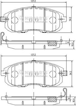 Nipparts N3601099 - Kit de plaquettes de frein, frein à disque cwaw.fr