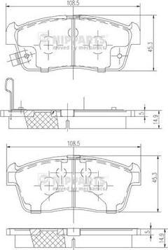 Nipparts N3601098 - Kit de plaquettes de frein, frein à disque cwaw.fr