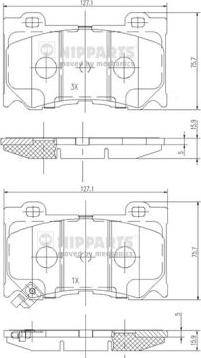 Nipparts N3601107 - Kit de plaquettes de frein, frein à disque cwaw.fr