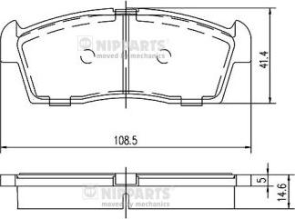 Nipparts N3608032 - Kit de plaquettes de frein, frein à disque cwaw.fr