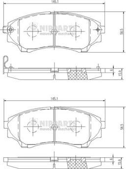 Nipparts N3603069 - Kit de plaquettes de frein, frein à disque cwaw.fr