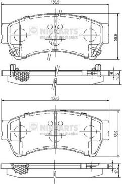 Nipparts N3603071 - Kit de plaquettes de frein, frein à disque cwaw.fr