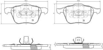 Nipparts N3603072 - Kit de plaquettes de frein, frein à disque cwaw.fr