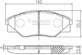 Nipparts N3602149 - Kit de plaquettes de frein, frein à disque cwaw.fr