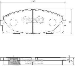 Nipparts N3602144 - Kit de plaquettes de frein, frein à disque cwaw.fr