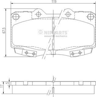 Nipparts N3602145 - Kit de plaquettes de frein, frein à disque cwaw.fr