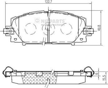 Nipparts N3602148 - Kit de plaquettes de frein, frein à disque cwaw.fr