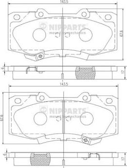 Nipparts N3602147 - Kit de plaquettes de frein, frein à disque cwaw.fr