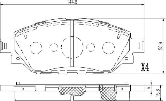 Nipparts N3602154 - Kit de plaquettes de frein, frein à disque cwaw.fr