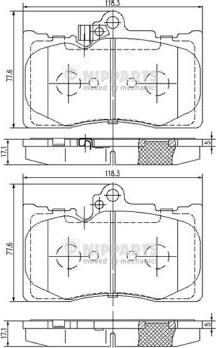 Nipparts N3602134 - Kit de plaquettes de frein, frein à disque cwaw.fr