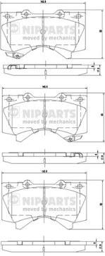 Nipparts N3602136 - Kit de plaquettes de frein, frein à disque cwaw.fr