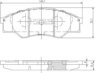 Nipparts N3602137 - Kit de plaquettes de frein, frein à disque cwaw.fr