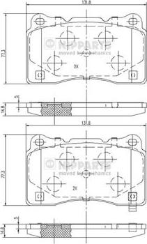 Nipparts N3607021 - Kit de plaquettes de frein, frein à disque cwaw.fr