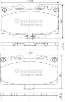 Nipparts N3607022 - Kit de plaquettes de frein, frein à disque cwaw.fr