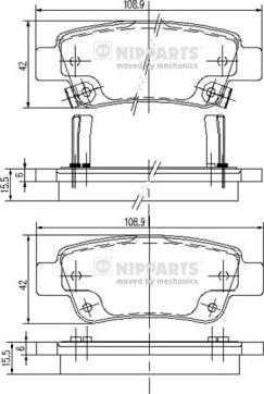 Nipparts N3614019 - Kit de plaquettes de frein, frein à disque cwaw.fr