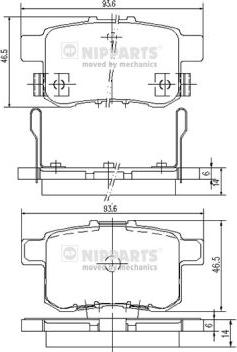 Nipparts N3614020 - Kit de plaquettes de frein, frein à disque cwaw.fr