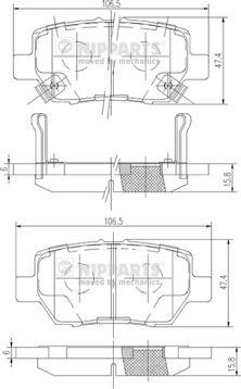 Nipparts N3614021 - Kit de plaquettes de frein, frein à disque cwaw.fr