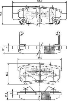 Nipparts N3615015 - Kit de plaquettes de frein, frein à disque cwaw.fr