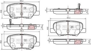 Nipparts N3615017 - Kit de plaquettes de frein, frein à disque cwaw.fr