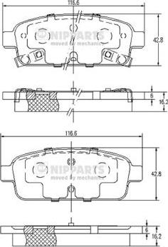 Nipparts N3610906 - Kit de plaquettes de frein, frein à disque cwaw.fr