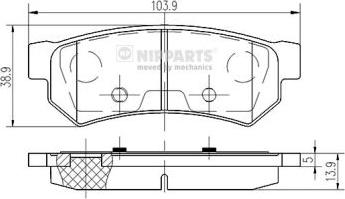 Nipparts N3610907 - Kit de plaquettes de frein, frein à disque cwaw.fr