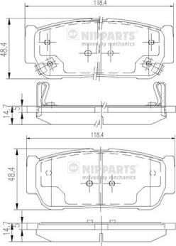 Nipparts N3610402 - Kit de plaquettes de frein, frein à disque cwaw.fr