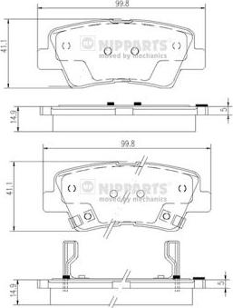 Nipparts N3610519 - Kit de plaquettes de frein, frein à disque cwaw.fr