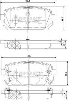 Nipparts N3610309 - Kit de plaquettes de frein, frein à disque cwaw.fr