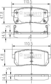 Nipparts N3610308 - Kit de plaquettes de frein, frein à disque cwaw.fr