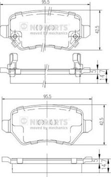 Nipparts N3610310 - Kit de plaquettes de frein, frein à disque cwaw.fr