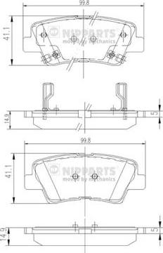 Nipparts N3610311 - Kit de plaquettes de frein, frein à disque cwaw.fr