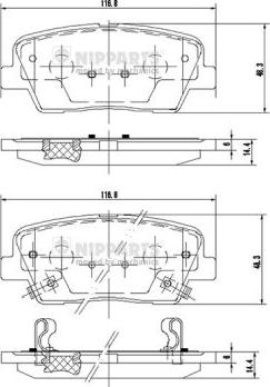 Nipparts N3610312 - Kit de plaquettes de frein, frein à disque cwaw.fr