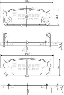 Nipparts N3611055 - Kit de plaquettes de frein, frein à disque cwaw.fr