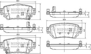 Nipparts N3611060 - Kit de plaquettes de frein, frein à disque cwaw.fr