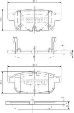 Nipparts N3618002 - Kit de plaquettes de frein, frein à disque cwaw.fr