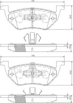 Nipparts N3613025 - Kit de plaquettes de frein, frein à disque cwaw.fr