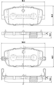 Nipparts N3613021 - Kit de plaquettes de frein, frein à disque cwaw.fr